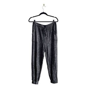 INK+IVY WomensElastic Waistband Drawstring Jogger Pants Black White Medium